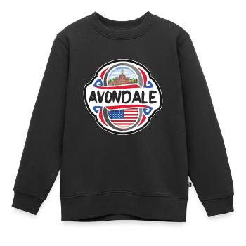 Avondale Vereinigte Staaten Flagge Reisesouvenir Ba - Kinder Premium Organic Sweatshirt - Schwarz - Vorne - AI Model Kid Female (0cm)