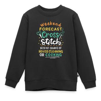 Cross Stich Handarbeiten - Kinder Premium Organic Sweatshirt - Schwarz - Vorne - AI Model Kid Female (0cm)