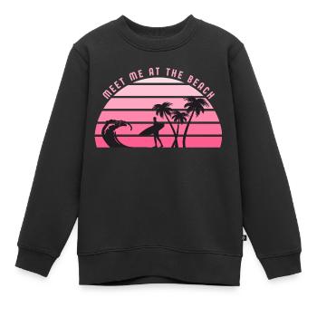 Meet me at the Beach - Kinder Premium Organic Sweatshirt - Schwarz - Vorne - AI Model Kid Female (0cm)