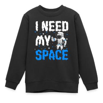 Weltall Logo Stern Rakete - Kinder Premium Organic Sweatshirt - Schwarz - Vorne - AI Model Kid Female (0cm)