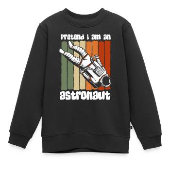 Weltall Logo Raumfahrtschiff Spaceman - Kinder Premium Organic Sweatshirt - Schwarz - Vorne - AI Model Kid Female (0cm)