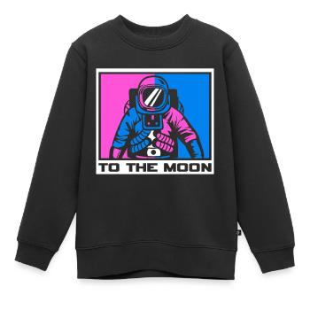 Weltall Logo Voyager - Kinder Premium Organic Sweatshirt - Schwarz - Vorne - AI Model Kid Female (0cm)