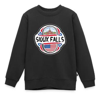 Sioux Falls USA Drapeau des États-Unis Souvenir de voyage - Sweat Premium enfant bio - noir - Devant - AI Model Kid Female (0cm)
