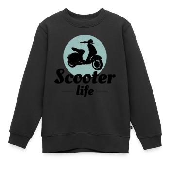 Roller Fahrer Scootering Motorrad Moped Bike - Kinder Premium Organic Sweatshirt - Schwarz - Vorne - AI Model Kid Female (0cm)