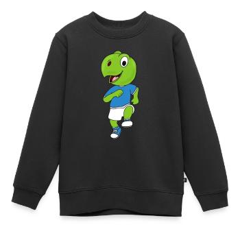 SCHILDKRÖTE - LAUFEN - JOGGEN - SPORT - TIER - Kinder Premium Organic Sweatshirt - Schwarz - Vorne - AI Model Kid Female (0cm)