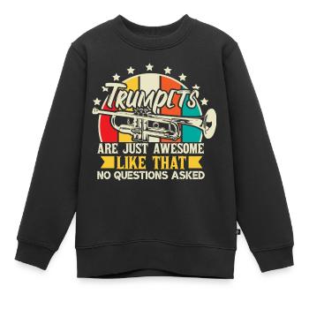 Trompettiste - Sweat Premium enfant bio - noir - Devant - AI Model Kid Female (0cm)