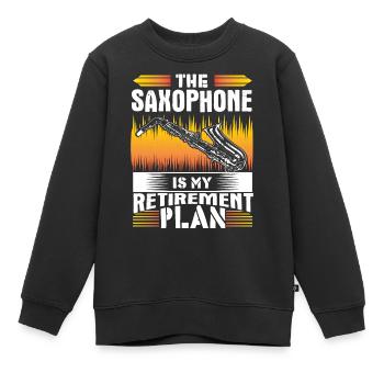 Saxophon Blasinstrument Musical Geschenk - Kinder Premium Organic Sweatshirt - Schwarz - Vorne - AI Model Kid Female (0cm)