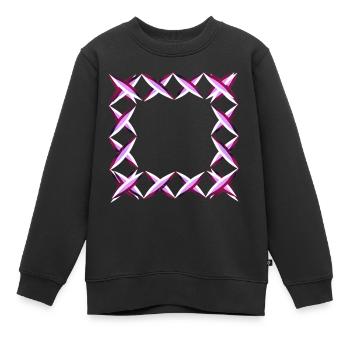 pink square square crosses - Kids Premium Organic Sweatshirt - black - Front - AI Model Kid Female (0cm)