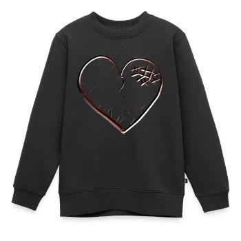 symbole du cœur cicatrices tristes brisées - Sweat Premium enfant bio - noir - Devant - AI Model Kid Female (0cm)