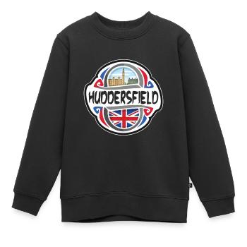 Huddersfield Royaume-Uni Drapeau du Royaume-Uni Voyage Souveni - Sweat Premium enfant bio - noir - Devant - AI Model Kid Female (0cm)