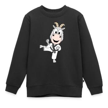 ZIEGE - KARATE - JUDO - SELBSTVERTEIDIGUNG - Kinder Premium Organic Sweatshirt - Schwarz - Vorne - AI Model Kid Female (0cm)