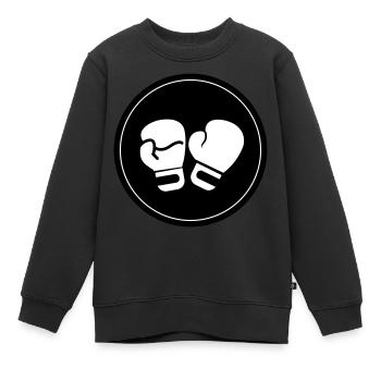 Symbole des gants de boxe - Sweat Premium enfant bio - noir - Devant - AI Model Kid Female (0cm)