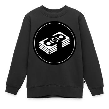 Cercle d’argent - Sweat Premium enfant bio - noir - Devant - AI Model Kid Female (0cm)