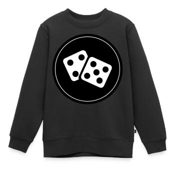 Würfel Casino Kreis - Kinder Premium Organic Sweatshirt - Schwarz - Vorne - AI Model Kid Female (0cm)
