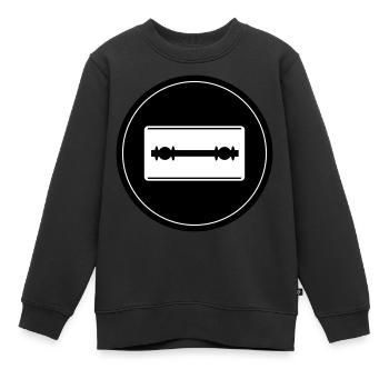 Cercle d’icônes de lame de rasoir - Sweat Premium enfant bio - noir - Devant - AI Model Kid Female (0cm)