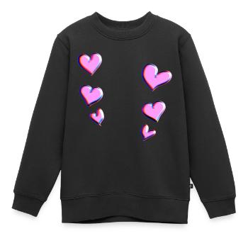 motif de cœur de cœur rose - Sweat Premium enfant bio - noir - Devant - AI Model Kid Female (0cm)