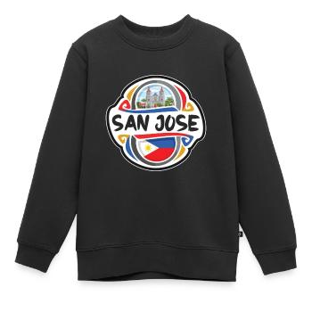 San Jose Philippinen Flagge Reise Souvenir Abzeichen St - Kinder Premium Organic Sweatshirt - Schwarz - Vorne - AI Model Kid Female (0cm)