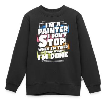Maler Lackierer Renovieren Malermeister - Kinder Premium Organic Sweatshirt - Schwarz - Vorne - AI Model Kid Female (0cm)