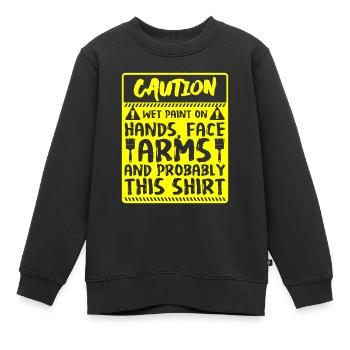 Pinceau Artisan - Sweat Premium enfant bio - noir - Devant - AI Model Kid Female (0cm)