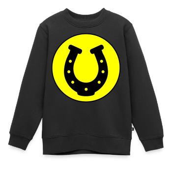 Hufeisen Icon - Kinder Premium Organic Sweatshirt - Schwarz - Vorne - AI Model Kid Female (0cm)