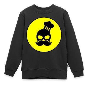 Icône du crâne de cuisinier - Sweat Premium enfant bio - noir - Devant - AI Model Kid Female (0cm)