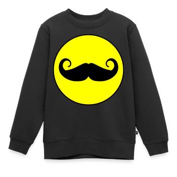 Schnurrbart symbol - Kinder Premium Organic Sweatshirt - Schwarz - Vorne - AI Model Kid Female (0cm)
