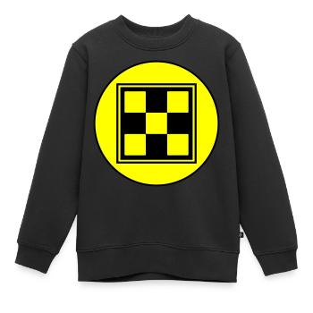 Symbole d’échiquier - Sweat Premium enfant bio - noir - Devant - AI Model Kid Female (0cm)