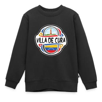 Villa de Cura Venezuela Flagge Reise Souvenir Abzeichen - Kinder Premium Organic Sweatshirt - Schwarz - Vorne - AI Model Kid Female (0cm)