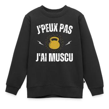 Je peux pas jai mucu - Sweat Premium enfant bio - noir - Devant - AI Model Kid Female (0cm)
