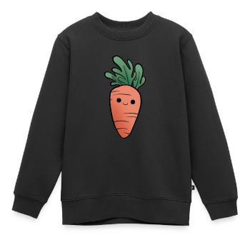Ultra süße Cartoon Karotte - Kinder Premium Organic Sweatshirt - Schwarz - Vorne - AI Model Kid Female (0cm)