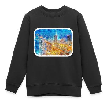 Peking China Aquarell Skizze Gemälde - Kinder Premium Organic Sweatshirt - Schwarz - Vorne - AI Model Kid Female (0cm)