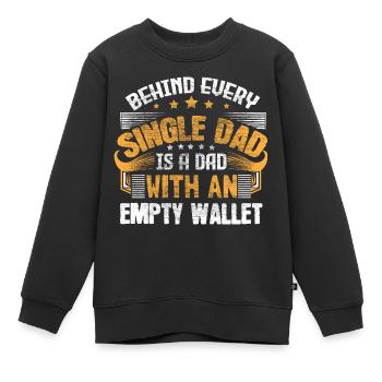 Père célibataire Parents célibataires - Sweat Premium enfant bio - noir - Devant - AI Model Kid Female (0cm)
