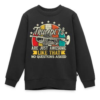Trompette Trompette Trompette Chapelle Idée Cadeau - Sweat Premium enfant bio - noir - Devant - AI Model Kid Female (0cm)