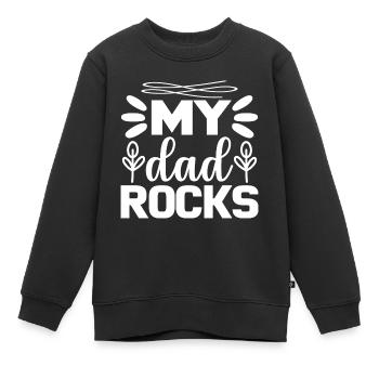Mein Vater rockt - Kinder Premium Organic Sweatshirt - Schwarz - Vorne - AI Model Kid Female (0cm)