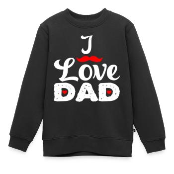 "Ich liebe Papa" - Kinder Premium Organic Sweatshirt - Schwarz - Vorne - AI Model Kid Female (0cm)