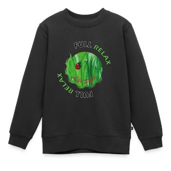 Volle Entspannung wohltuend - Kinder Premium Organic Sweatshirt - Schwarz - Vorne - AI Model Kid Female (0cm)