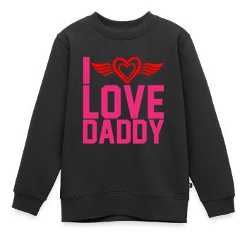 "Ich liebe Papa" - Kinder Premium Organic Sweatshirt - Schwarz - Vorne - AI Model Kid Female (0cm)
