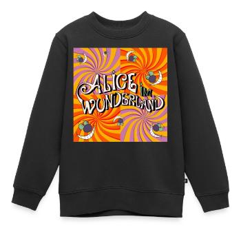 Alice Im Wunderland Verdrehte Welt - Kinder Premium Organic Sweatshirt - Schwarz - Vorne - AI Model Kid Female (0cm)