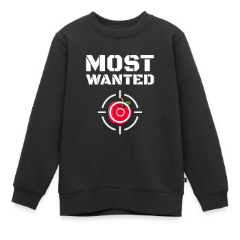 Most Wanted Apfelmost Apfelmoscht Moscht - Kids Premium Organic Sweatshirt - black - Front - AI Model Kid Female (0cm)