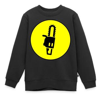Icône d’icône de tronçonneuse - Sweat Premium enfant bio - noir - Devant - AI Model Kid Female (0cm)