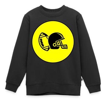 Football Helm - Kinder Premium Organic Sweatshirt - Schwarz - Vorne - AI Model Kid Female (0cm)