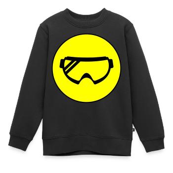 Icône des lunettes de ski - Sweat Premium enfant bio - noir - Devant - AI Model Kid Female (0cm)