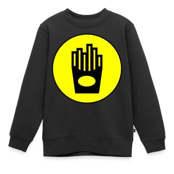 Pommes fast food symbol - Kinder Premium Organic Sweatshirt - Schwarz - Vorne - AI Model Kid Female (0cm)