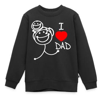 Ich liebe Papa DE - Kinder Premium Organic Sweatshirt - Schwarz - Vorne - AI Model Kid Female (0cm)