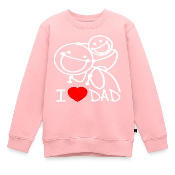 Ich liebe Papa DE - Kinder Premium Organic Sweatshirt - Rosa - Vorne - AI Model Kid Female (0cm)