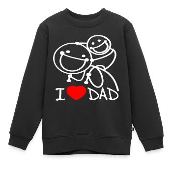 Ich liebe Papa DE - Kinder Premium Organic Sweatshirt - Schwarz - Vorne - AI Model Kid Female (0cm)