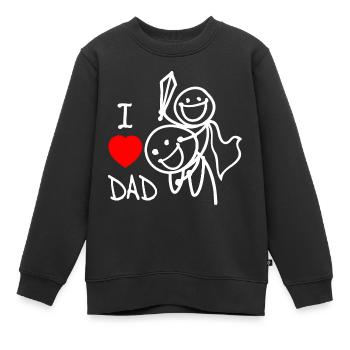 Ich liebe Papa DE - Kinder Premium Organic Sweatshirt - Schwarz - Vorne - AI Model Kid Female (0cm)
