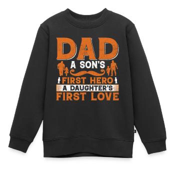 Vater und Sohn - Vater und Tochter schenken Vater - Kinder Premium Organic Sweatshirt - Schwarz - Vorne - AI Model Kid Female (0cm)