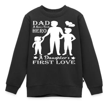 Vater und Sohn - Vater und Tochter schenken Vater - Kinder Premium Organic Sweatshirt - Schwarz - Vorne - AI Model Kid Female (0cm)