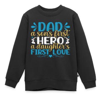 Vater und Sohn - Vater und Tochter schenken Vater - Kinder Premium Organic Sweatshirt - Schwarz - Vorne - AI Model Kid Female (0cm)